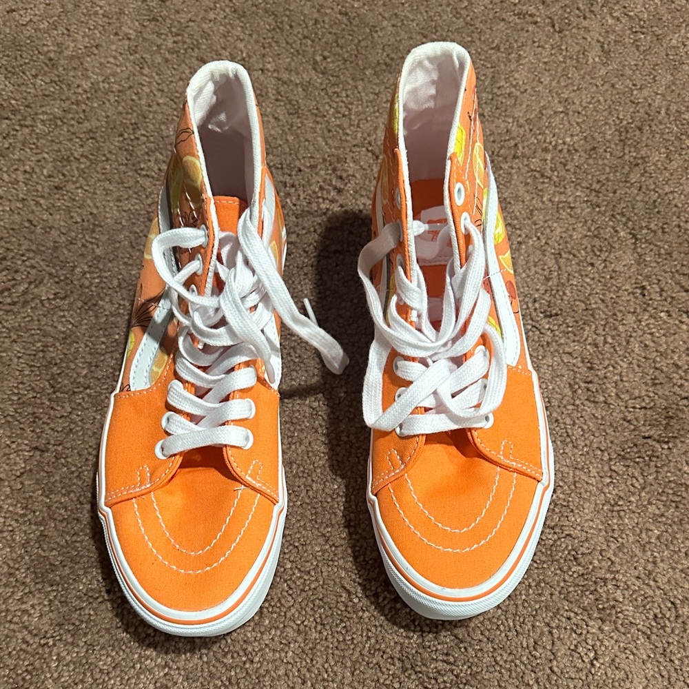Vans Vibrant Orange and White Sneakers